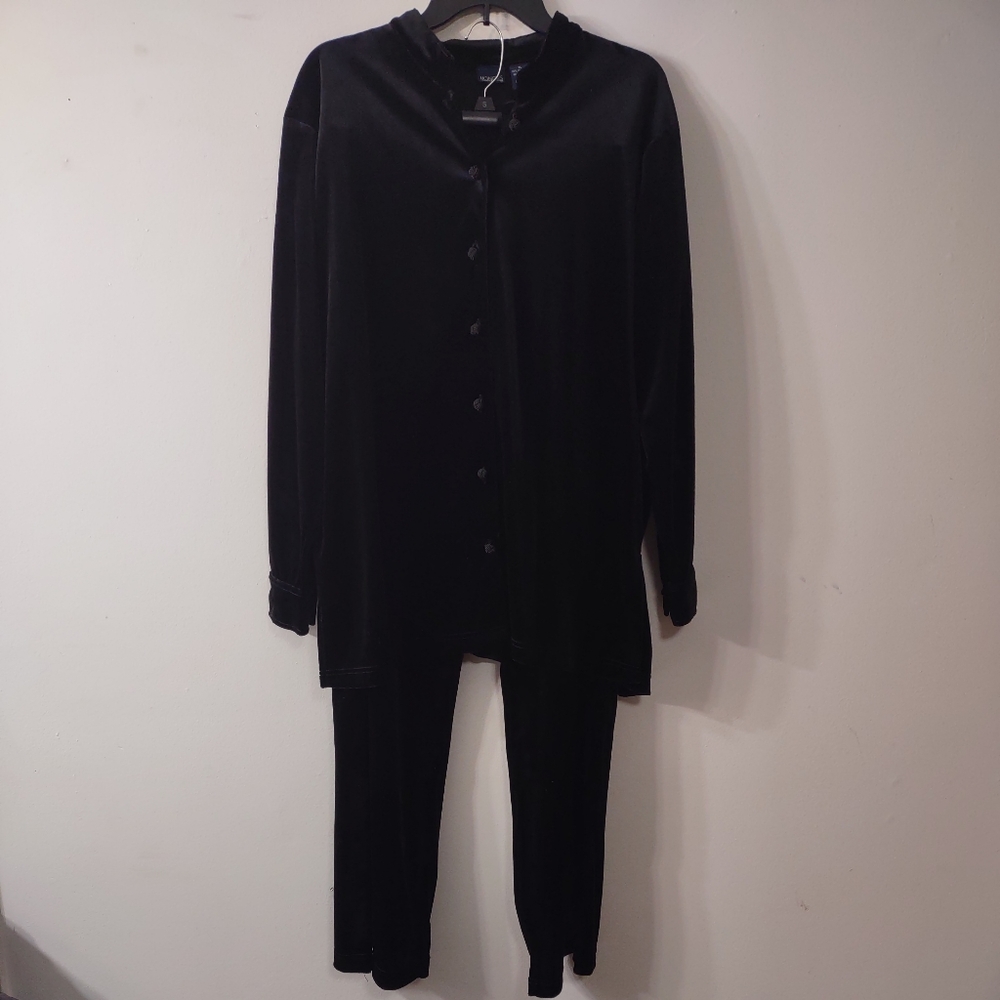 Vintage Honors Black Velvet Outfit, Size XL